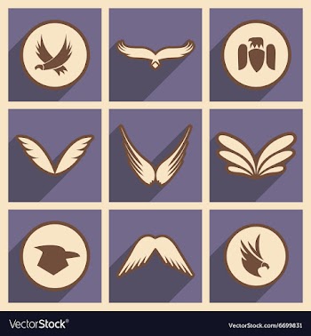 Stylish assembly eagle logo vector image