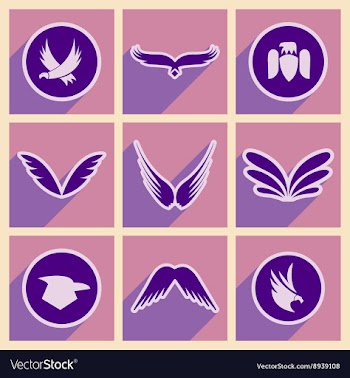 Stylish assembly eagle logo vector image