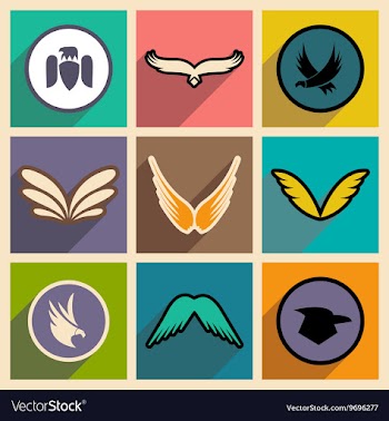 Stylish assembly eagle logo vector image