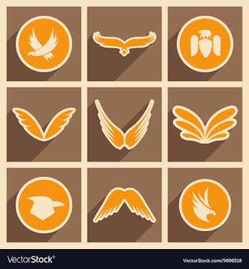 Stylish assembly eagle logo vector image