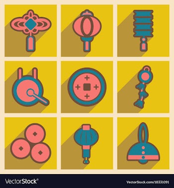 Stylish assembly icons of Japanese attributes vector image