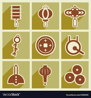 Stylish assembly icons of Japanese attributes vector image
