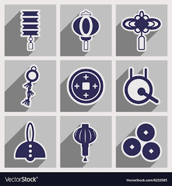 Stylish assembly icons of Japanese attributes vector image