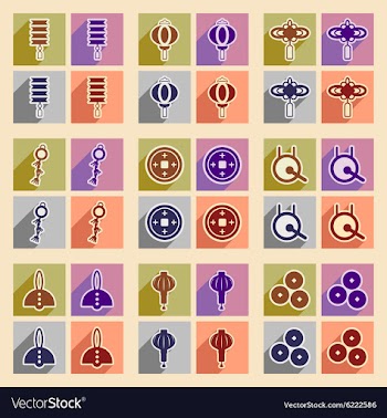 Stylish assembly icons of Japanese attributes vector image