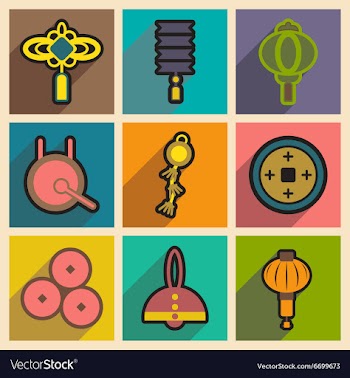 Stylish assembly icons of Japanese attributes vector image