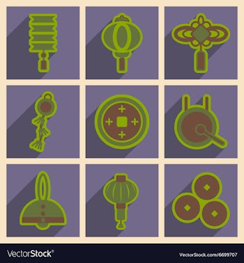 Stylish assembly icons of Japanese attributes vector image