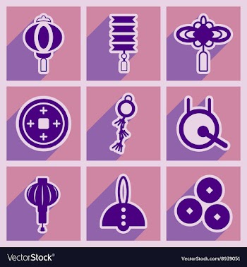 Stylish assembly icons of Japanese attributes vector image