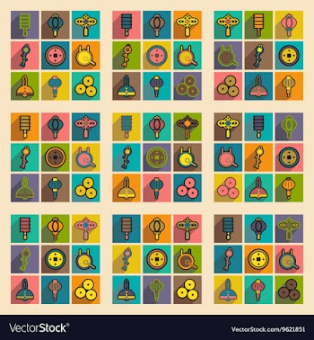 Stylish assembly icons of Japanese attributes vector image