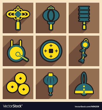 Stylish assembly icons of Japanese attributes vector image