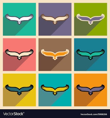 Stylish assembly silhouettes eagle logo vector image
