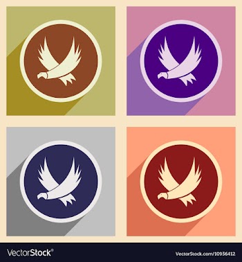 Stylish assembly silhouettes eagles vector image