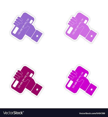Stylish assembly sticker on paper bank card in vector image