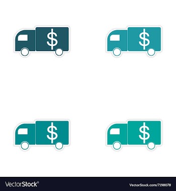 Stylish assembly sticker on paper car and money vector image