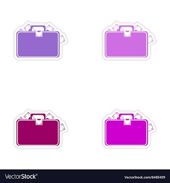 Stylish assembly sticker on paper case full of vector image