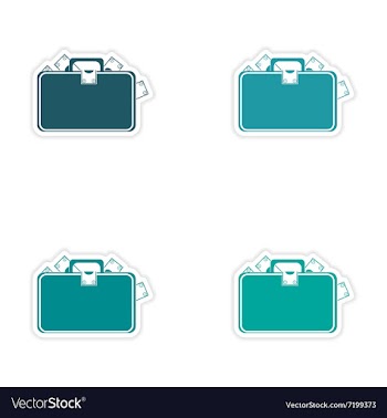 Stylish assembly sticker on paper case full of vector image