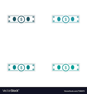 Stylish assembly sticker on paper Dollar on white vector image