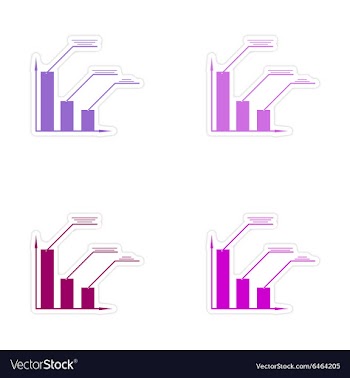 Stylish assembly sticker on paper economic graph vector image