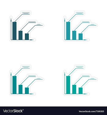 Stylish assembly sticker on paper economic graph vector image