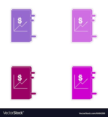 Stylish assembly sticker on paper economic report vector image