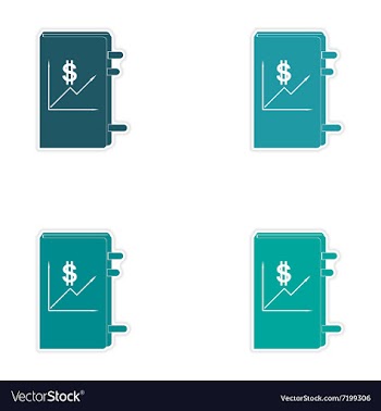 Stylish assembly sticker on paper economic report vector image