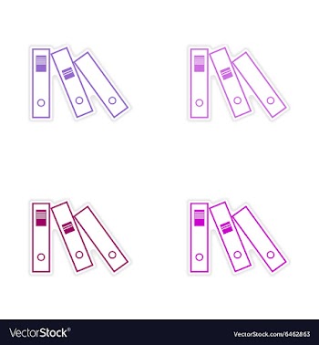 Stylish assembly sticker on paper folders for vector image