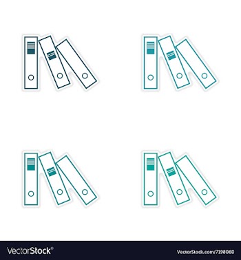 Stylish assembly sticker on paper folders for vector image