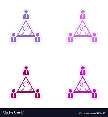 Stylish assembly sticker on paper group of people vector image