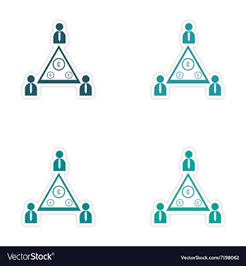 Stylish assembly sticker on paper group of people vector image