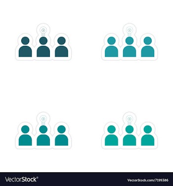 Stylish assembly sticker on paper Group people and vector image