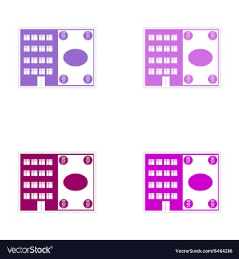 Stylish assembly sticker on paper House and money vector image