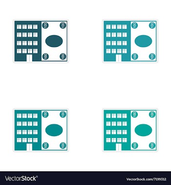 Stylish assembly sticker on paper House and money vector image
