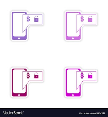 Stylish assembly sticker on paper Mobile vector image