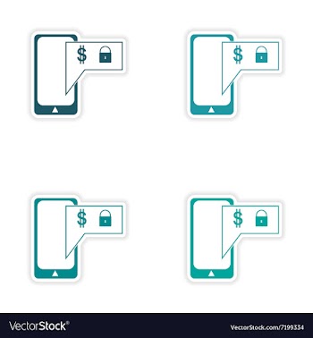 Stylish assembly sticker on paper Mobile vector image