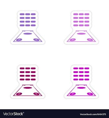 Stylish assembly sticker on paper money and ATM vector image