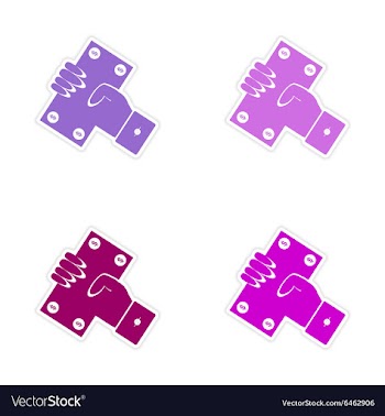 Stylish assembly sticker on paper Money in hand vector image