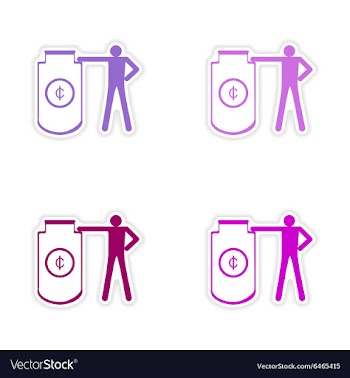 Stylish assembly sticker on paper people and vector image