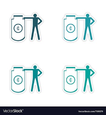 Stylish assembly sticker on paper people and vector image