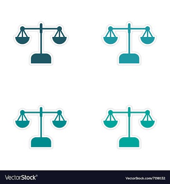 Stylish assembly sticker on paper scales on white vector image