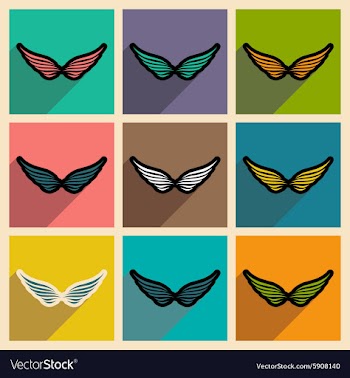Stylish assembly wings eagles vector image
