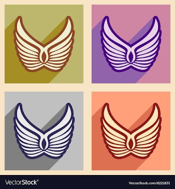 Stylish assembly wings eagles vector image