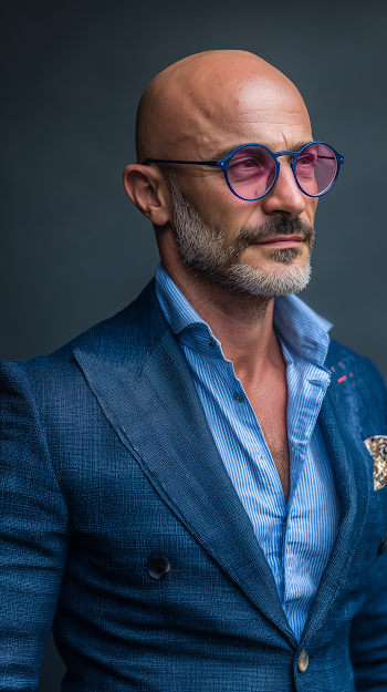 Stylish Bald Man in Professional Attire