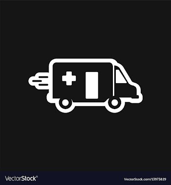 Stylish black and white icon ambulance car vector image