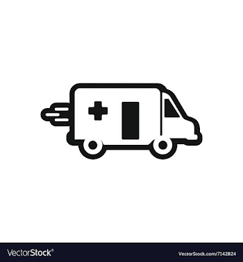 Stylish black and white icon ambulance car vector image