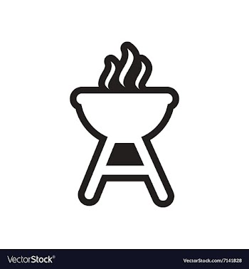 Stylish black and white icon American barbecues vector image
