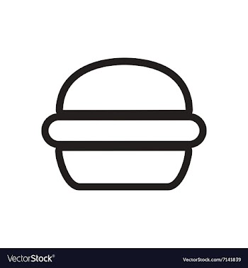 Stylish black and white icon American burger vector image