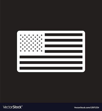Stylish black and white icon american flag vector image