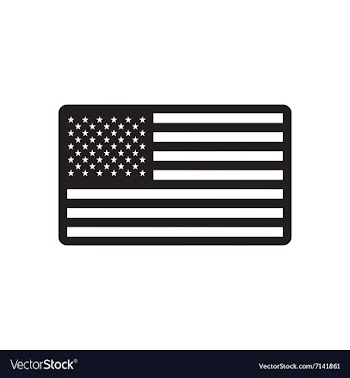 Stylish black and white icon American flag vector image