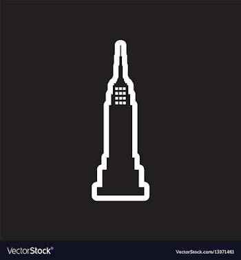 Stylish black and white icon american skyscraper vector image