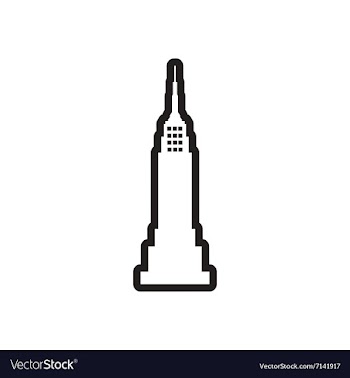 Stylish black and white icon American skyscraper vector image