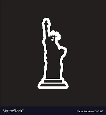Stylish black and white icon american statue of vector image
